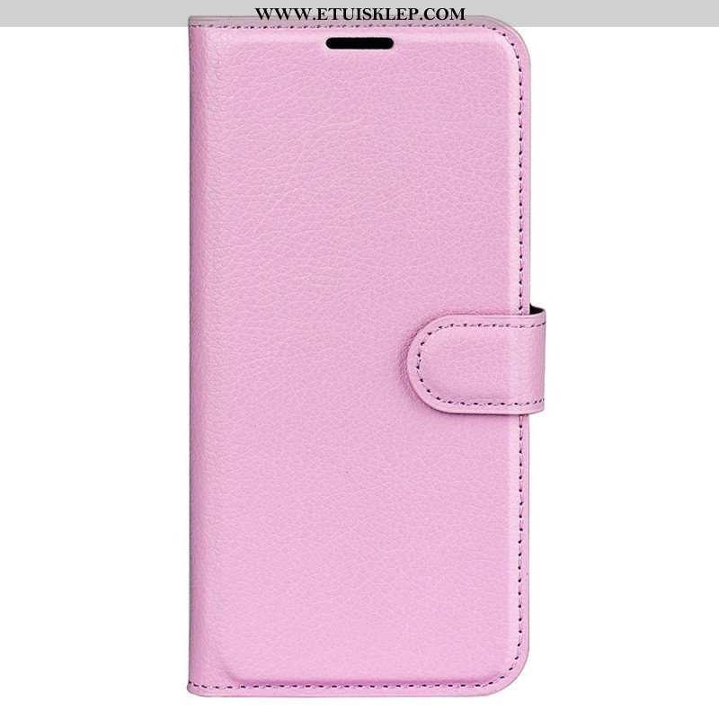 Etui Folio do Samsung Galaxy S23 Ultra 5G Klasyczny Efekt Skóry Liczi